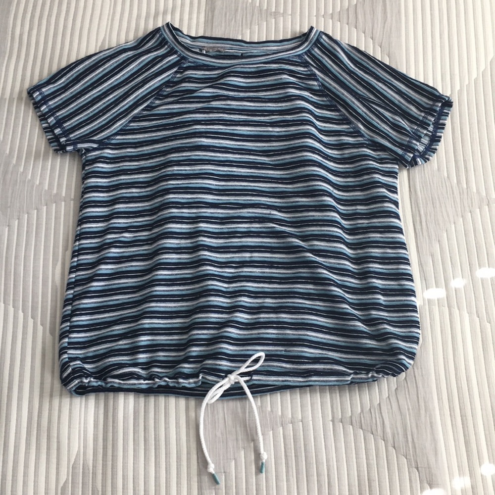 Drawstring Striped Pullover Top - Picture 3 of 11
